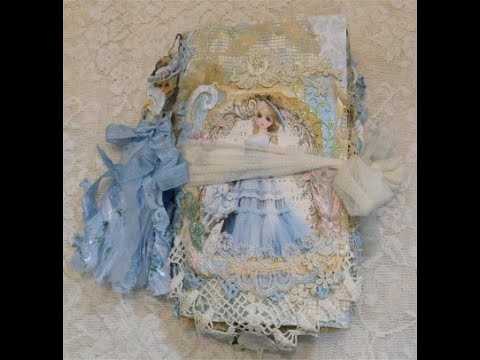 Shabby Junk Journal flip Through with tassel doll (SOLD)