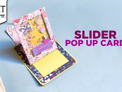Slider Pop Up Card | Card Making | Shaker Cards | Desk Decor | Pop Up Slider Card | @VENTUNOART