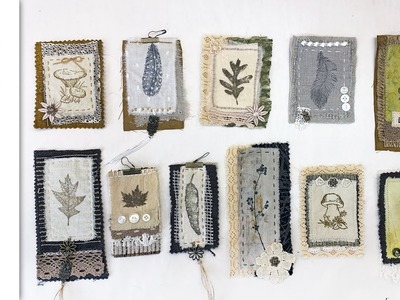 Slow Stitch Fabric Embellishments for Junk Journals - Nature Inspired