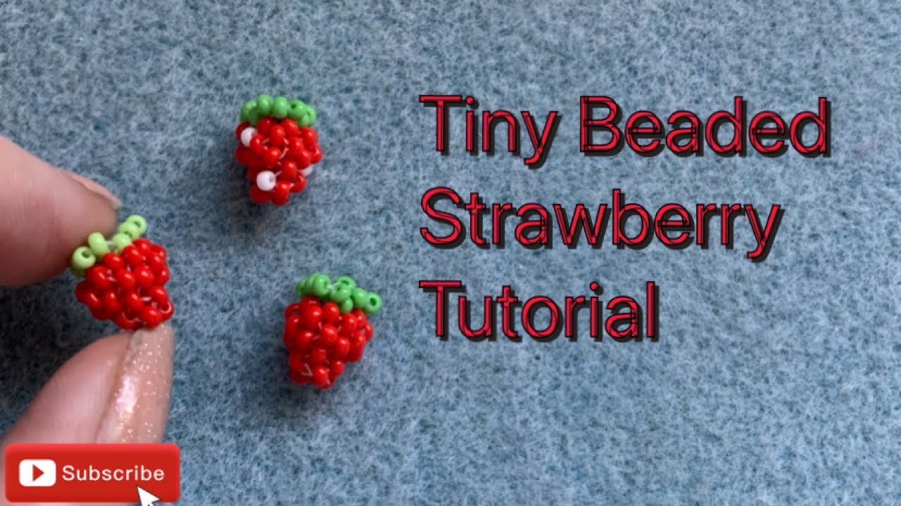 Tiny beaded strawberry tutorial, how to do 3D peyote stitch