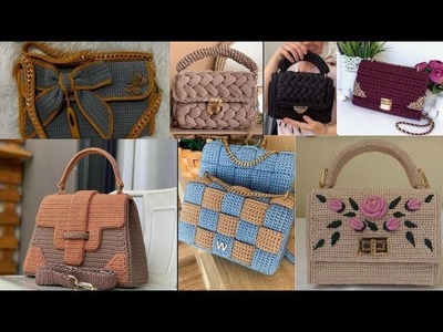 Up coming and attractive amazing Crochet handknit handbags.  purse designs for ladies #howtocrochet