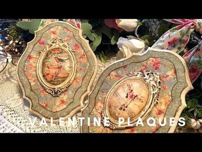 Valentine Plaques With Vintage Decoupage