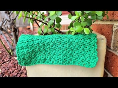 Very Easy Crochet Seed Stitch Wash Cloth. Beginner Series 4