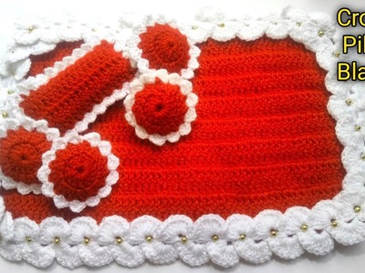 Winter Crochet Blanket & pillow Making for Laddu gopal.How to make Crochet Blanket pillow set
