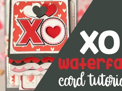 XO Waterfall Card for Valentine's Day Paper Craft SVG File