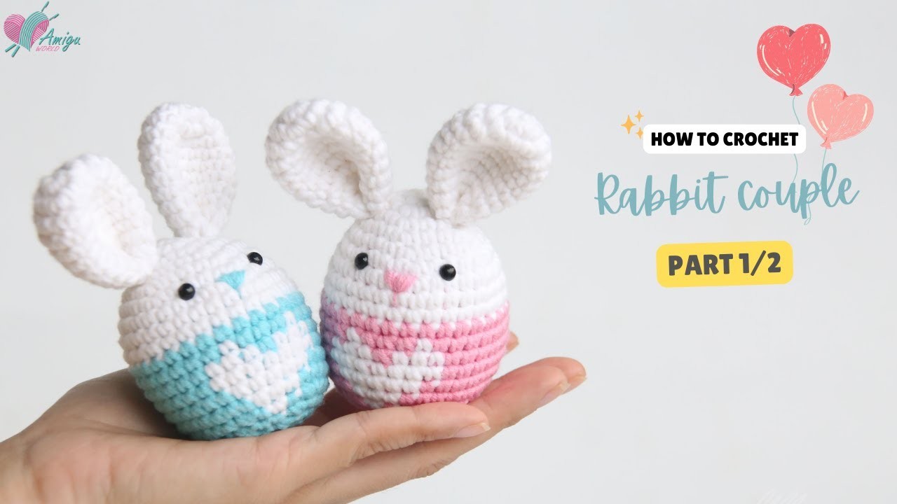 #405 | Amigurumi Rabbit Couple (1.2) | Crochet Valentine Amigurumi | Free Pattern | Amiguworld