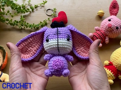 Amigurumi Crochet Eeyore Tutorial | Amigurumi crochet keychain | Crochet Keychain