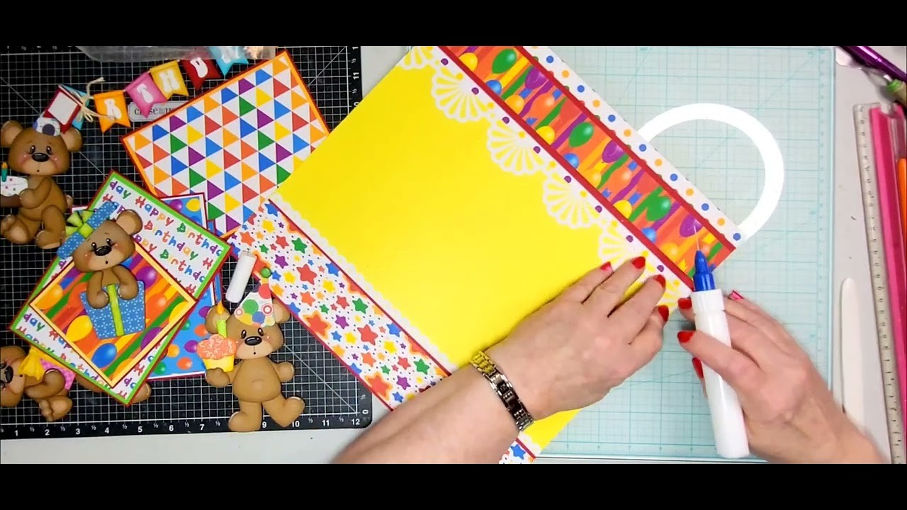 Birthday Bears Scrapbook Layout Process Video
