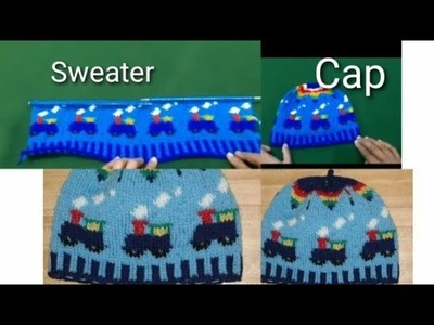 Colourful sweater  and cap design