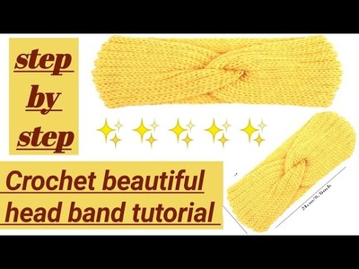 Crochet beautiful headband tutorial complete video #crochettutorial #howtocrochet