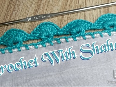 Crochet dupata lace pattern. Crochet tutorial #140 by @crochetwithshaheen0786