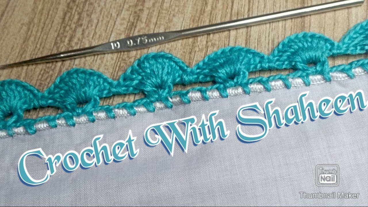 Crochet dupata lace pattern. Crochet tutorial #140 by @crochetwithshaheen0786