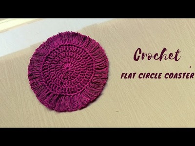 Crochet flat circle tutorial for beginners. later convert into coaster @Crochet_etsy_market