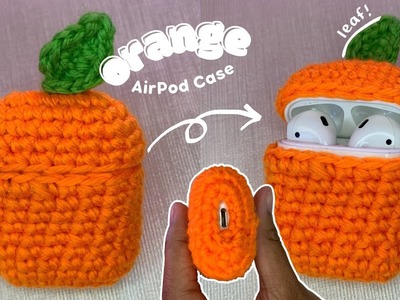 Crochet orange airpods case tutorial ????