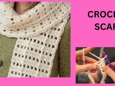 Crochet Scarf for Beginners. Easy pattern for Women #crochetscarf #crochet #craft