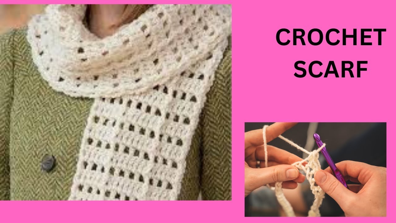 Crochet Scarf for Beginners. Easy pattern for Women #crochetscarf #crochet #craft