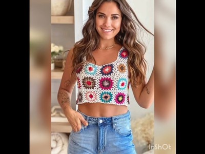 Crochet tutorial top.buterfly top.crop top #crochet #ladiesfashion #ladieswear #crochettutorial