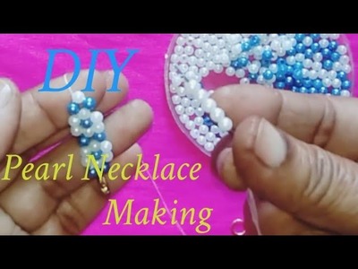 DIY PEARL NECKLACE AND BRACELET MAKING AT HOME. HANDMADE JEWELLERY. #myhomecrafts. TUTORIAL
