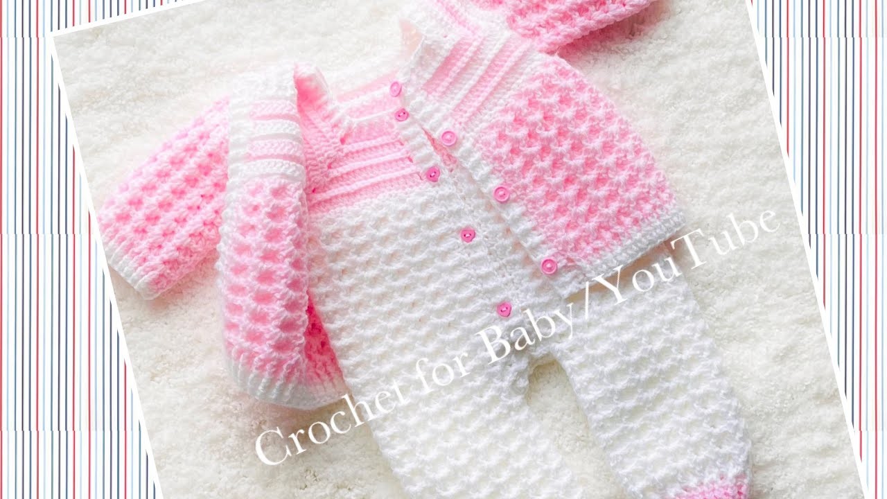 EASY BABY Overalls or dungarees for boys and girls CRYSTAL WAVES CROCHET SET LEFT HAND VIDEO