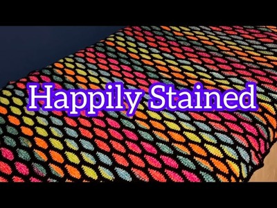 Happily Stained Blanket. Modified Millstone Stitch. Crochet Tutorial