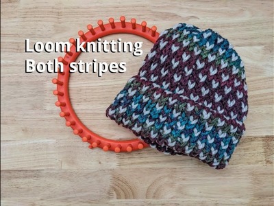How to combine horizontal and vertical stripes for a neat pattern on a loom hat