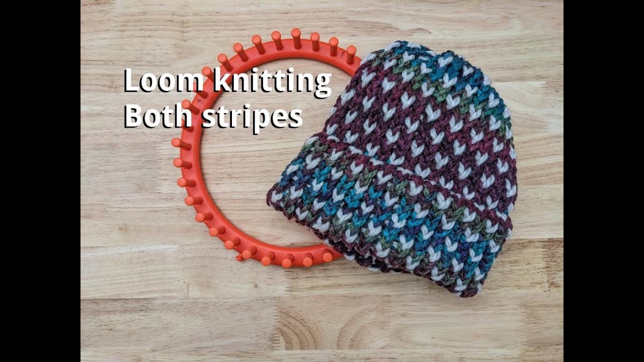 How to combine horizontal and vertical stripes for a neat pattern on a loom hat