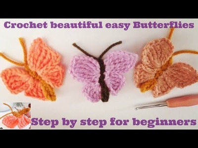 How to crochet butterfly step by step tutorial for beginners