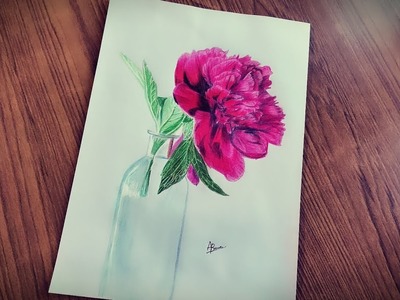 How to draw realistic flowers with colored pencils.brustro color pencils.step by step.for beginners