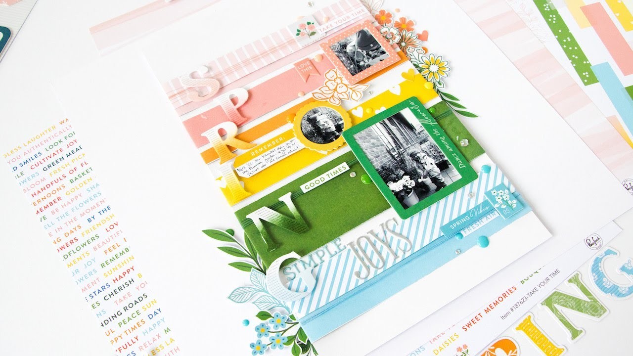 Live with Kathleen: Scrapbook Layout featuring Spring Vibes