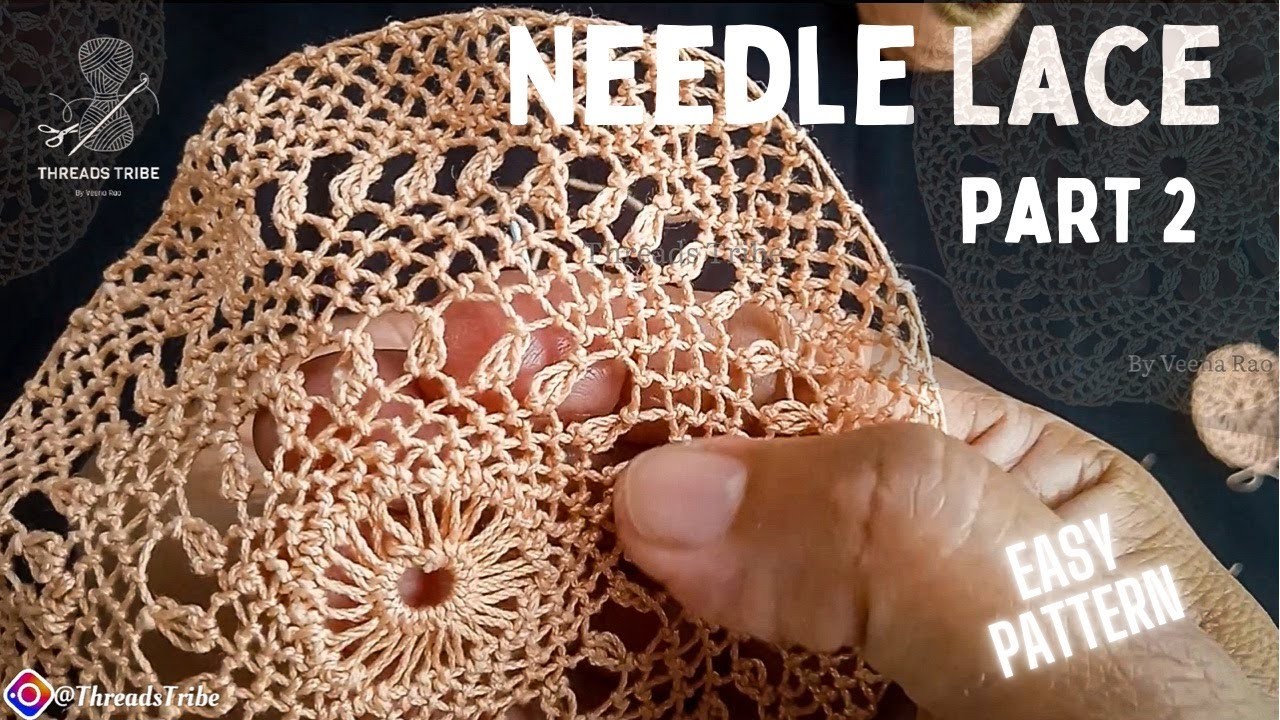 Needle Lace Motif with a New Stitch |Part - 2 | Easy and Beginner’s Friendly #needlelace #needlework