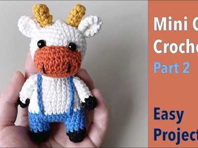 [Part 2.2] Crochet Mini Cow Free Pattern Easy Amigurumi Tutorial