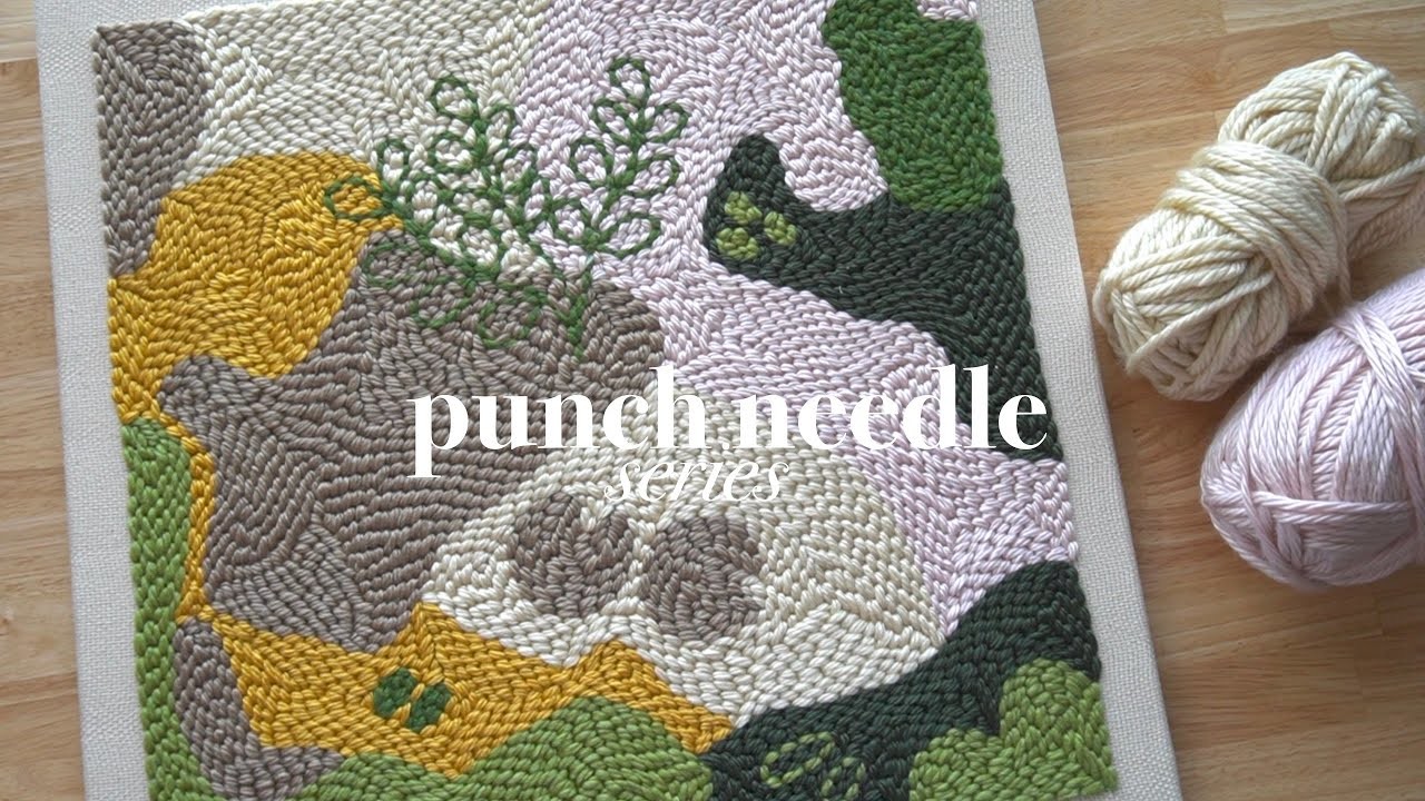 Punch needle artwork on a custom canvas frame - make it with me