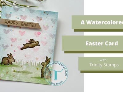 Soft Watercolored Easter Card with Trinity Stamps