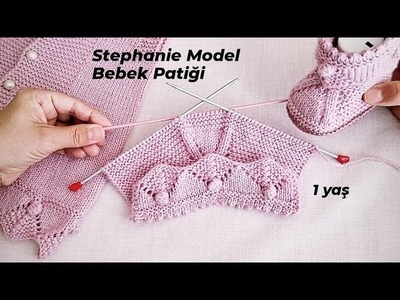 Stephanie Model Bebek Patiği ???? knitting baby booties slipper yelek şal crochet hırka sweater design