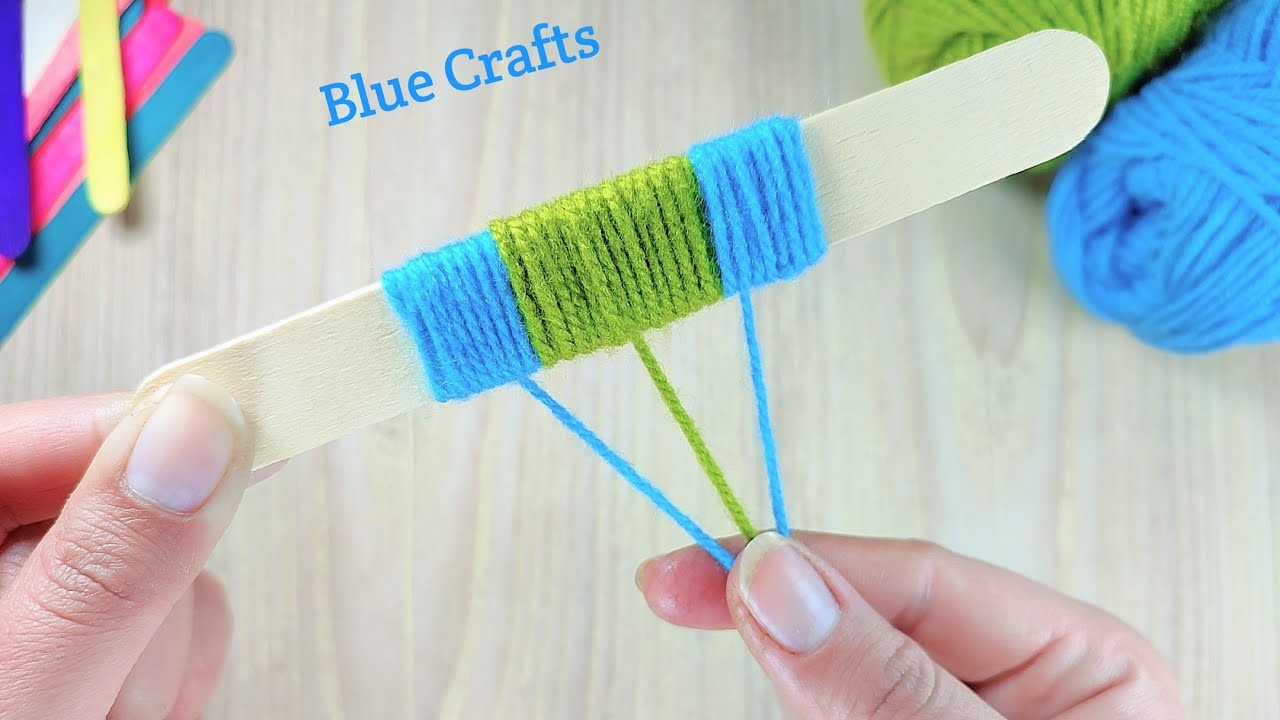 Wow ???? | Super Easy Woolen Flower Craft Making With Ice Cream Stick | Woolen Thread Flowers