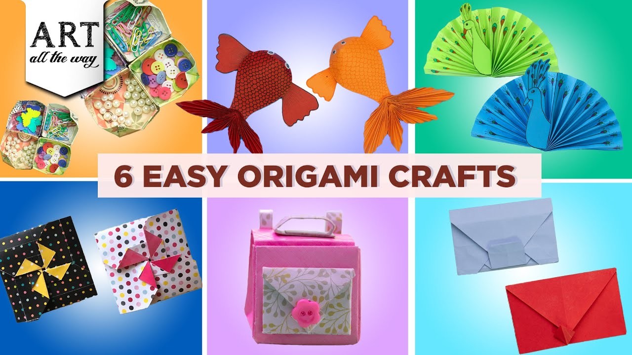6 Easy origami crafts  | Easy paper crafts l mini paper bag | Easy Origami For Kids l back to school