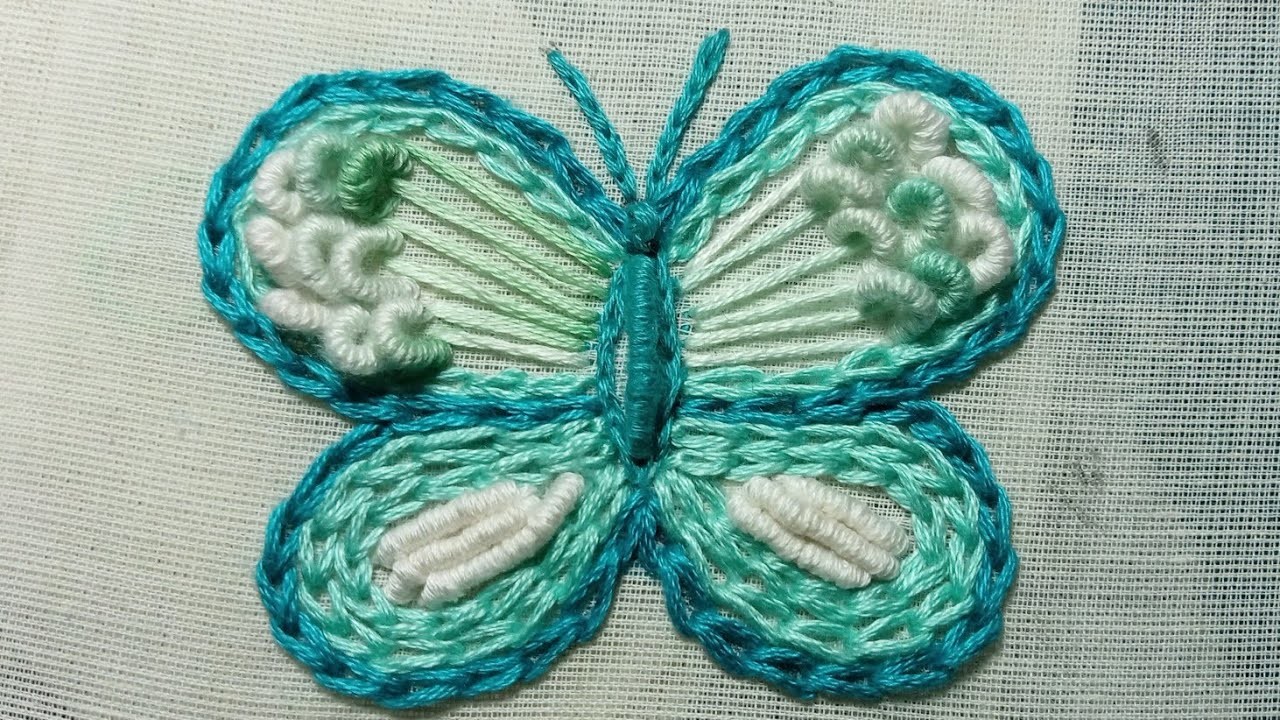 ????Butterfly embroidery design! chain stitch! billion stitch!