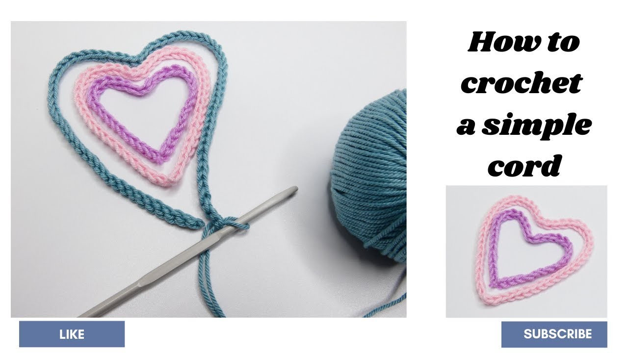 Crochet cord. how to crochet a simple cord, crochet strap