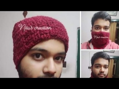 Crochet neck warmer or headband for men. 8646877870