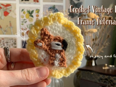 Crochet vintage deer frame applique???? | cottagecore crochet | beginner friendly | thisfairymade