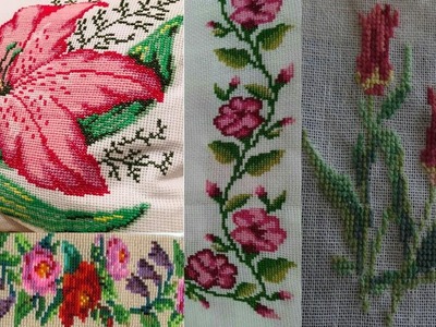 Cross stitch embroidery design ideas and flower pattern designs