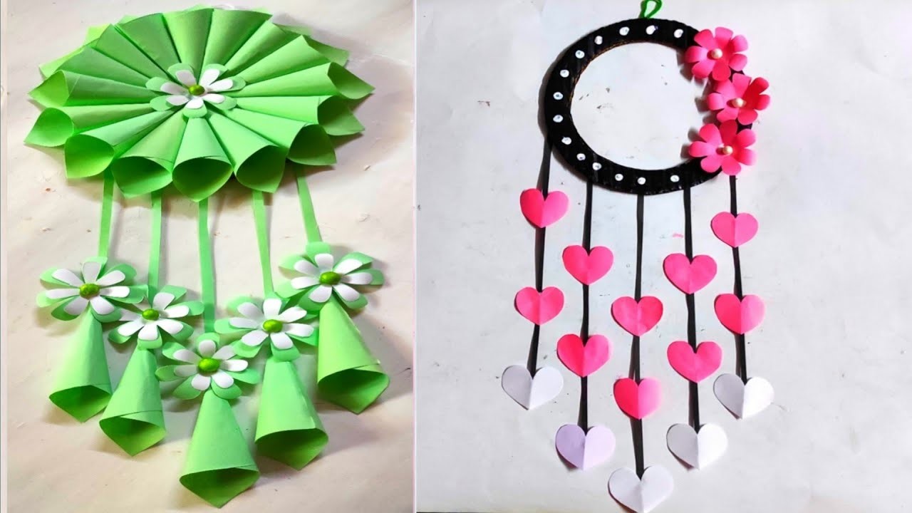 Easy And Beautiful 2 Paper Wall Hanging Craft Idea | Paper Craft For Wall Decoration Idea | Wall Mat