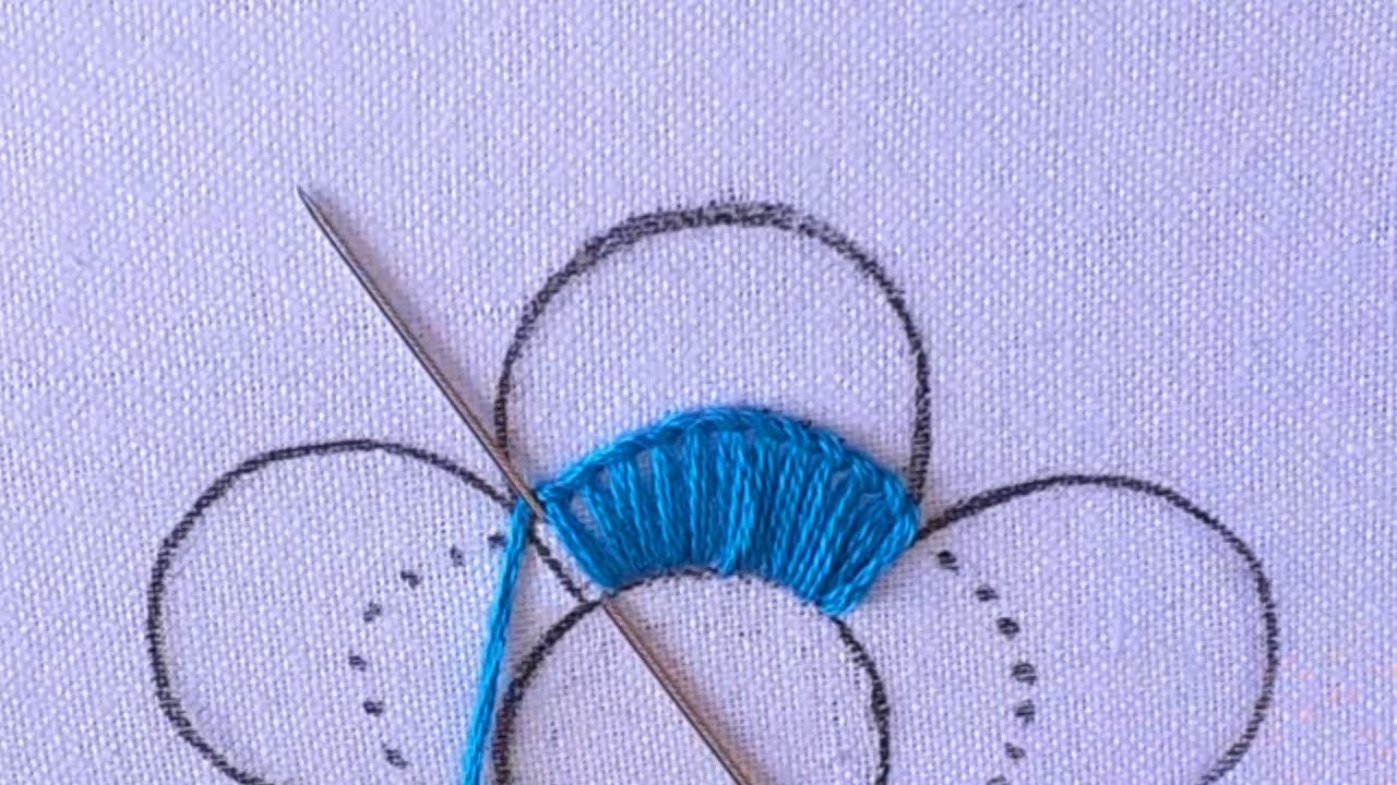 Hand Embroidery,Unique Cute Fluffy stitch ,trellish stitch flower design needle art #handembroidery