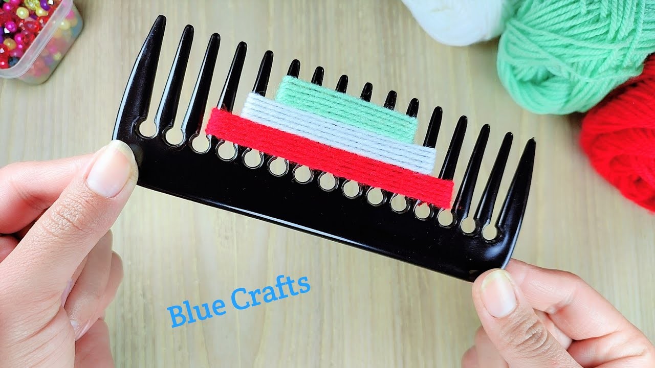 How Beautiful ???? | Woolen Yarn Flower Making With Hair Comb | Diy Woolen Crafts At Home