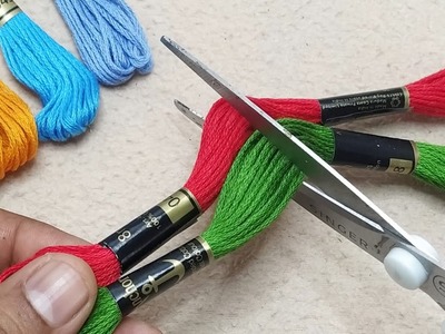 I made it very easy, the result is Amazing!! making yarn flower with Embroidery Thread