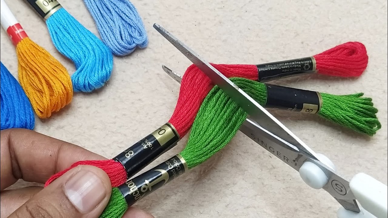 I made it very easy, the result is Amazing!! making yarn flower with Embroidery Thread