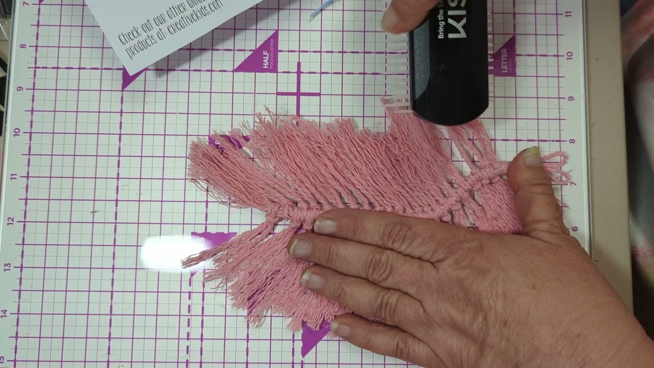 Making a macrame feather using the kit from Dollar Tree