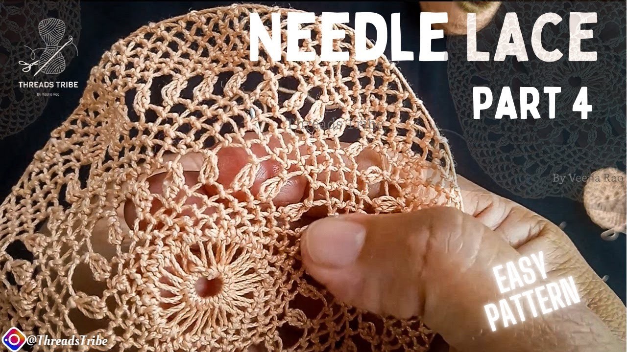 Needle Lace Motif with a New Stitch |Part - 4 | Easy and Beginner’s Friendly #needlelace #needlework