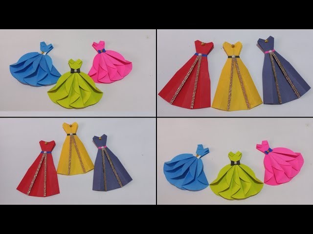 Paper Dress || Origami Wedding Dress || Paper Craft || How To Make Paper Frock || DIY Doll Dress ||