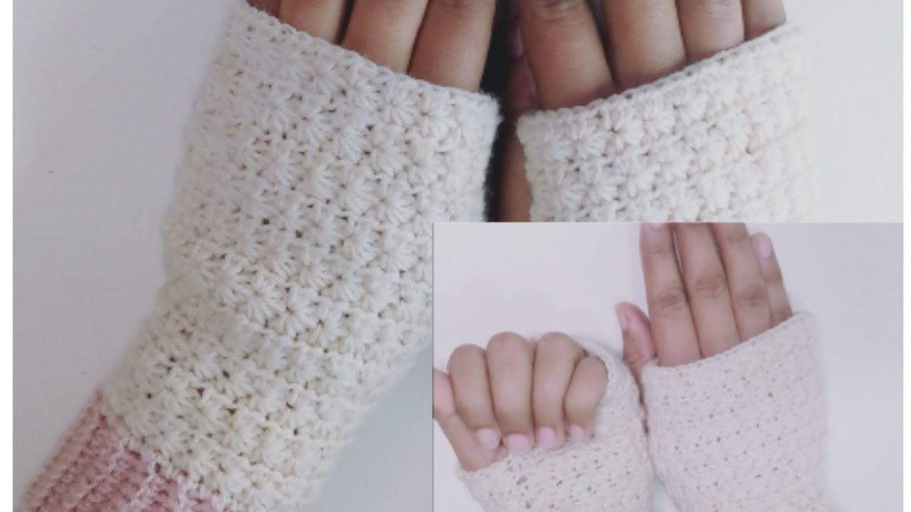 Quick and easy crochet fingerless gloves.crochet fingerless star stich gloves.@sheeptostich